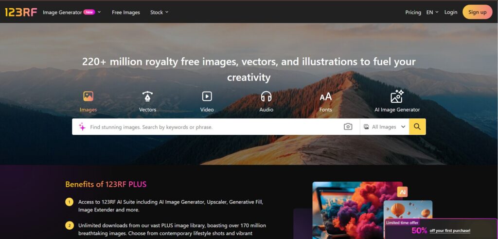 123RF-AI-App-Homepage