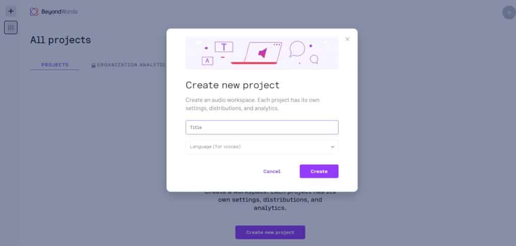 Beyondwords-AI-App-Create-New-Project