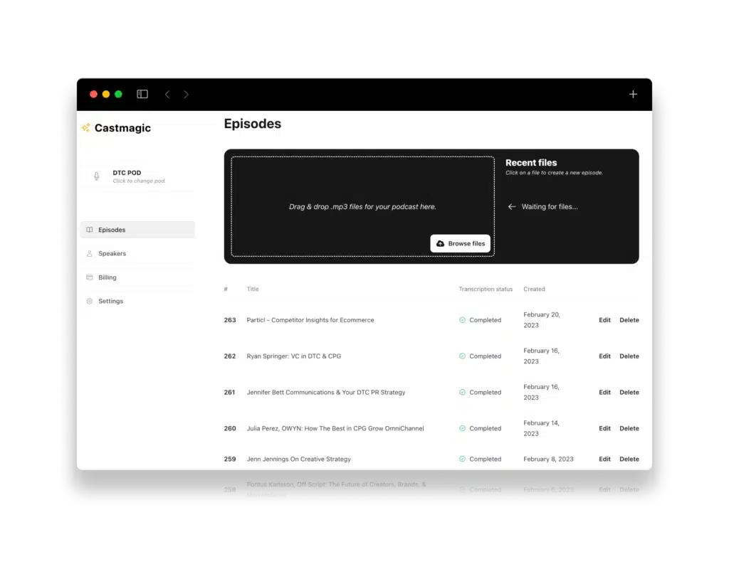 Castmagic-AI-app-Episodes
