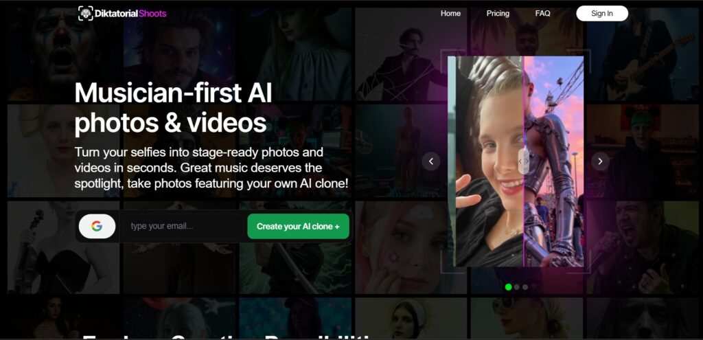 DiktatorialShoots-AI-App-Homepage