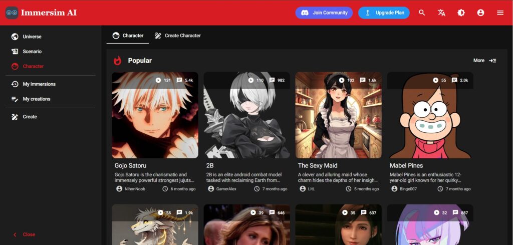 Immersim-AI-App-Charecter-Creation