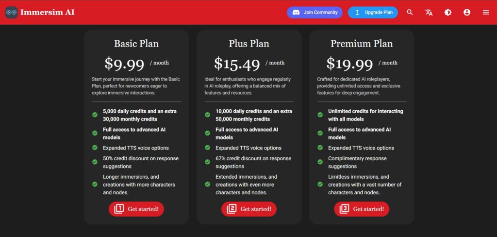 Immersim-AI-App-Pricing