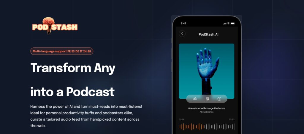 Podstash-AI-App-Homepage