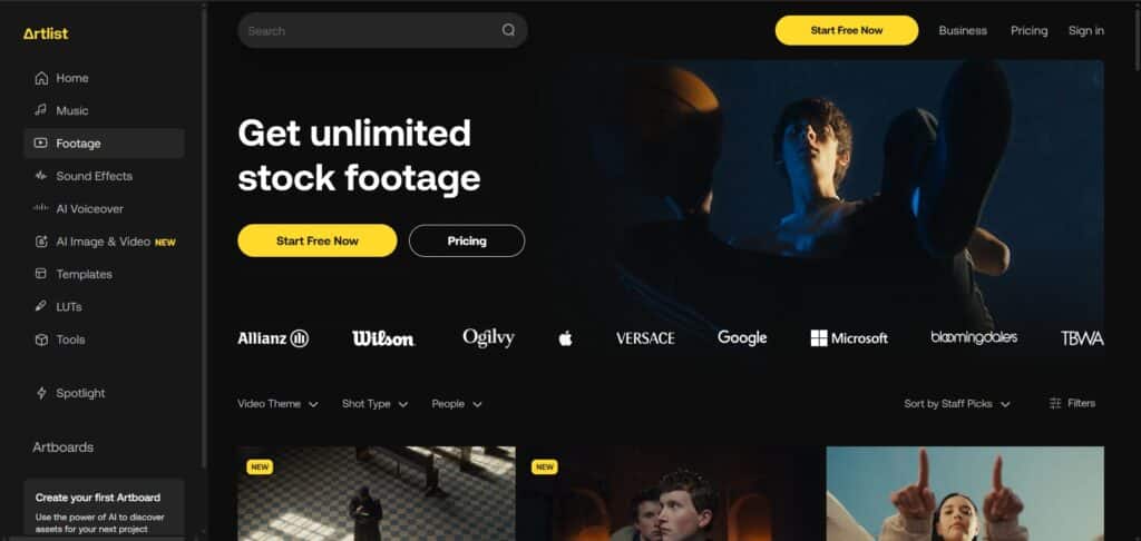 artlist-ai-app-footage