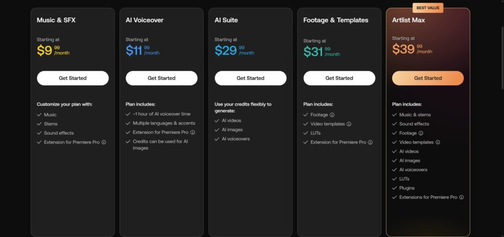 artlist-ai-app-pricing