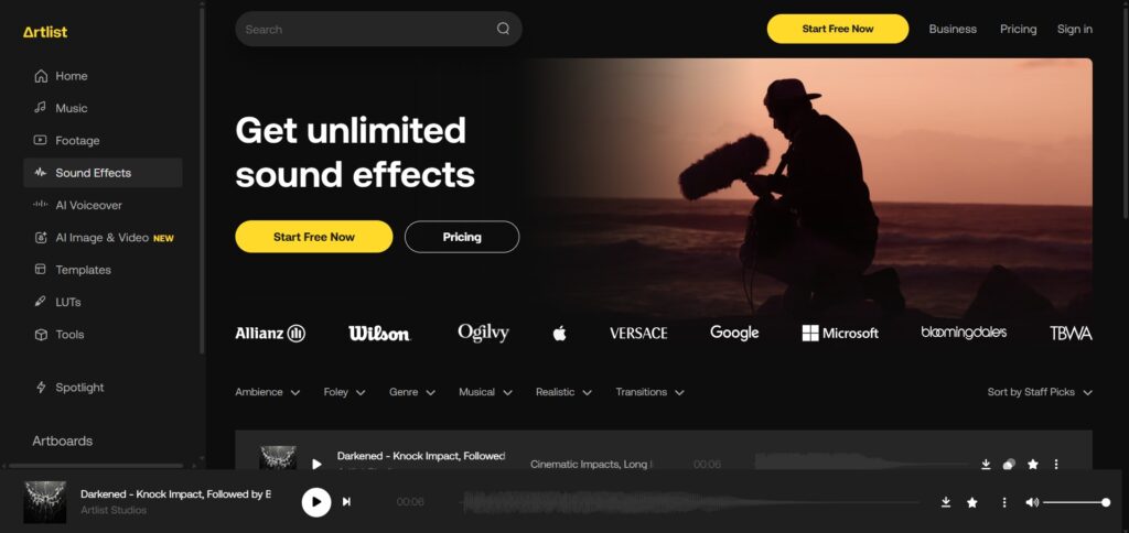 artlist-ai-app-sound-effects