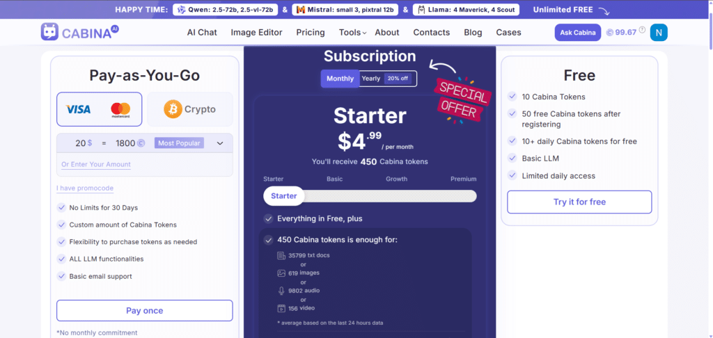 cabina-ai-app-pricing