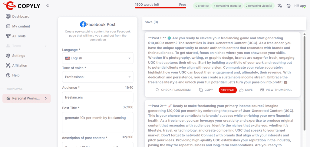copyly-ai-app-facebook-post-generator