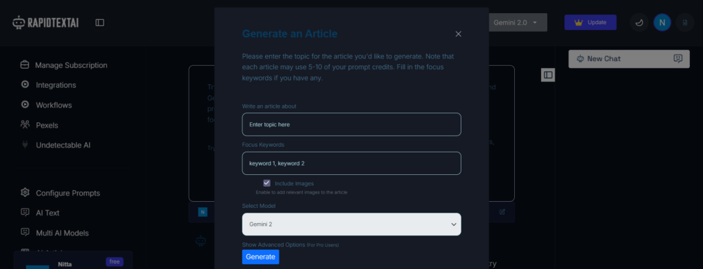 rapidtext-ai-app-article-generator