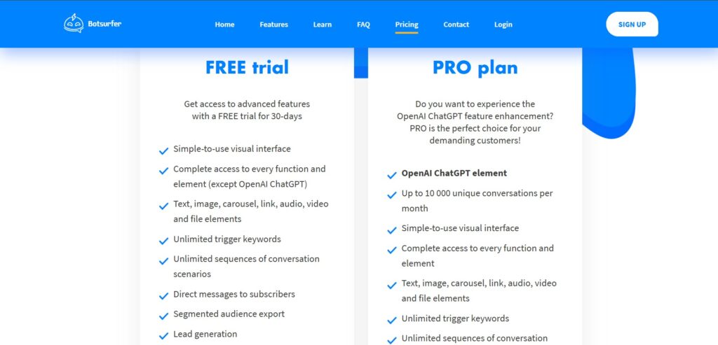 Botsurfer-AI-App-Pricing