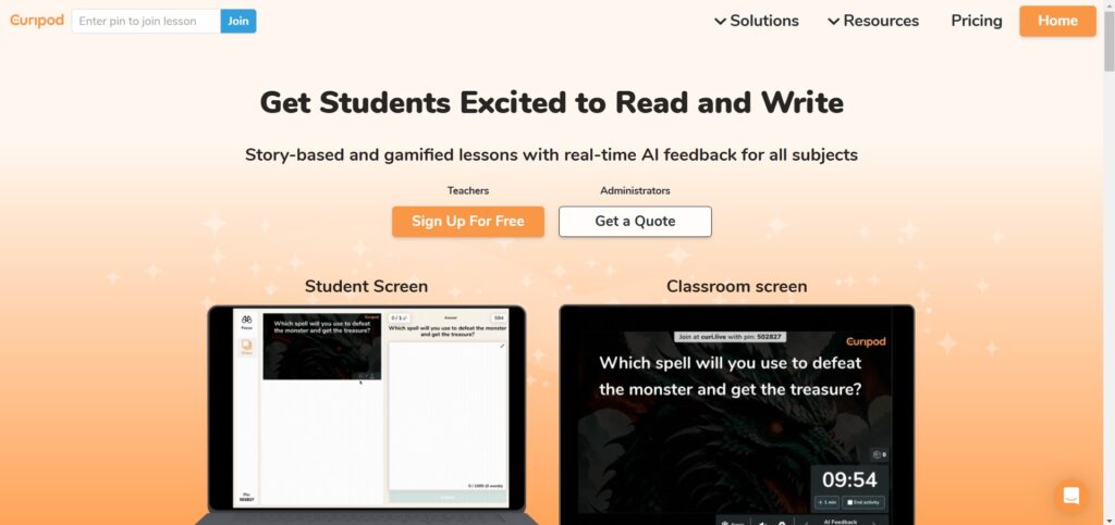 Curipod-AI-App-Homepage