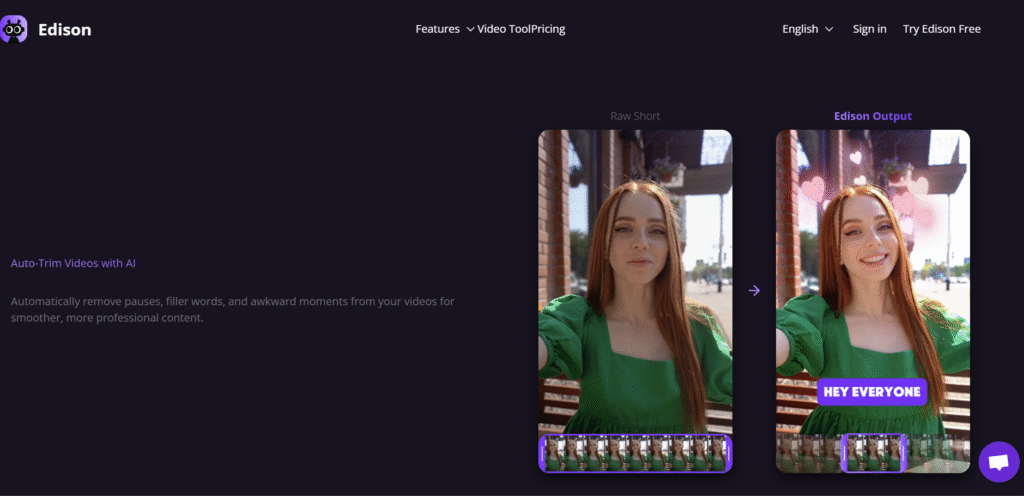 Edison AI App Trimming Video