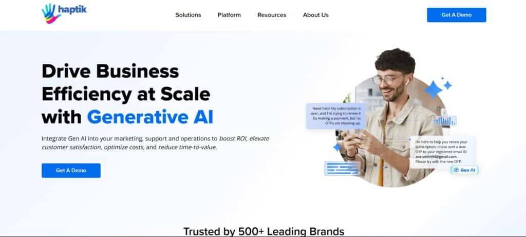 Haptik-AI-App-Homepage
