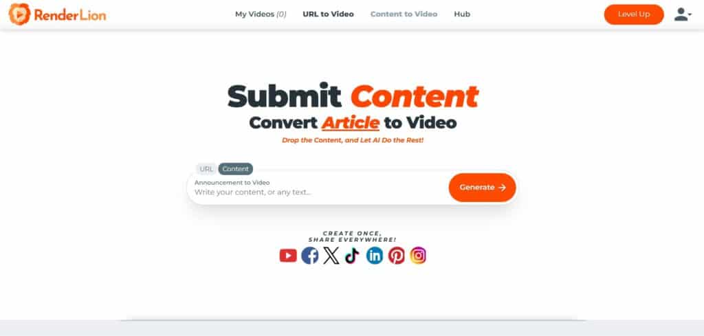 RenderLion-AI-App-Content-to-Video