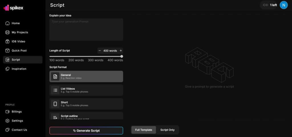 Spikex-AI-App-Script-Generation