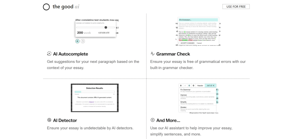 The Good AI app features