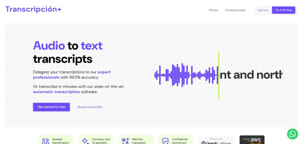Transcripcion-AI-app-Homepage