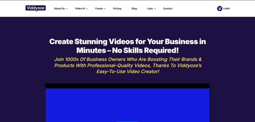Viddyoze-AI-App-Homepage