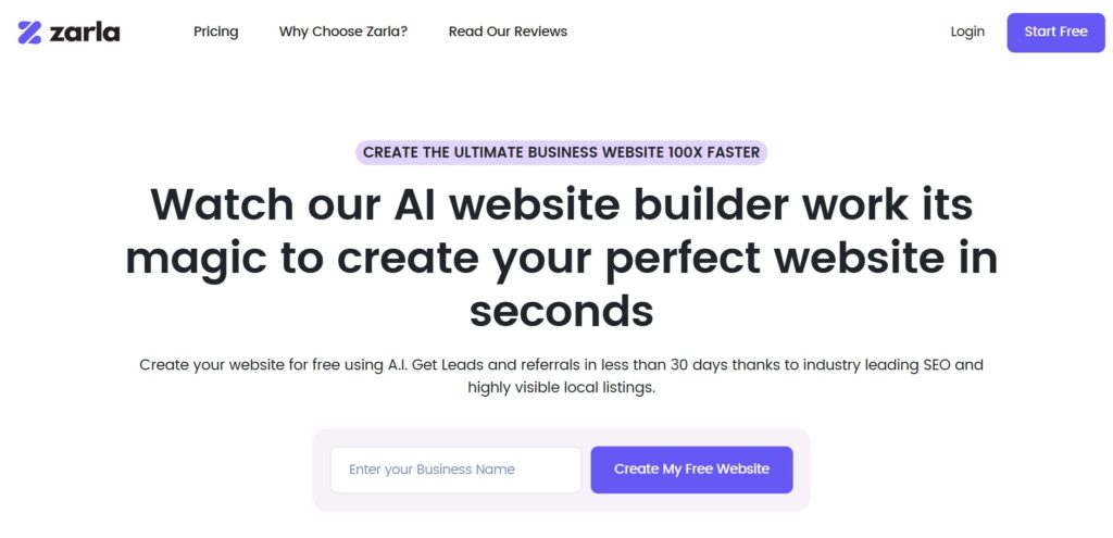 Zarla-AI-App-Homepage