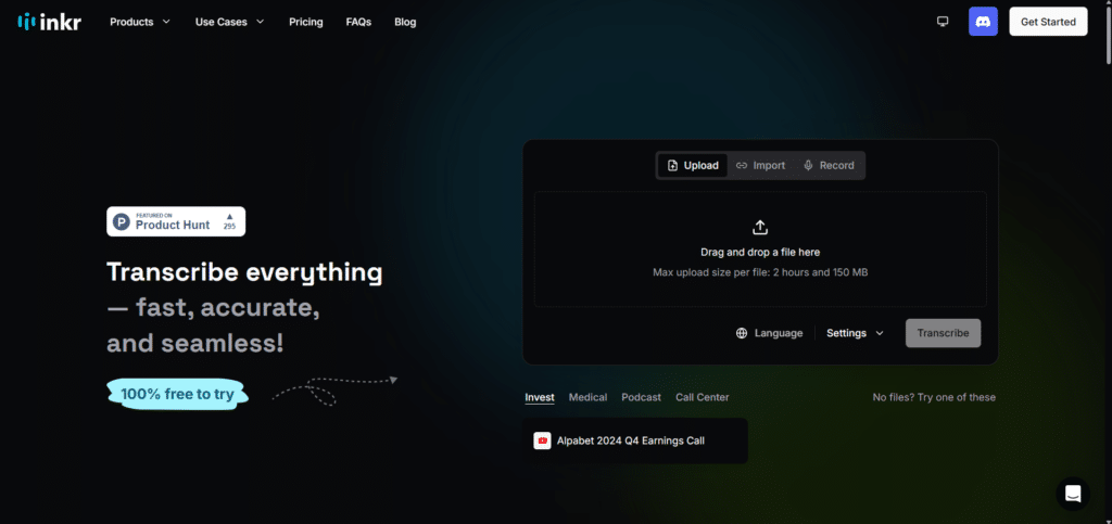 inkr-ai-app-homepage