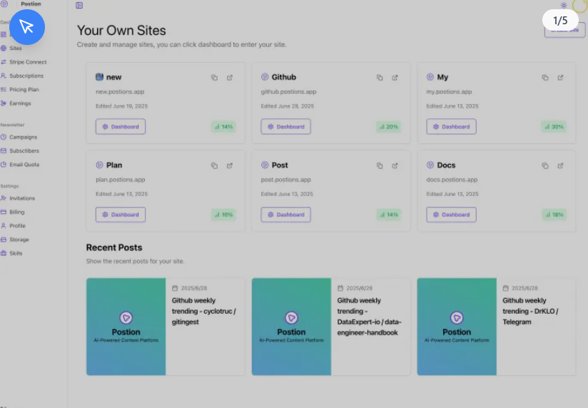 position ai app own sites