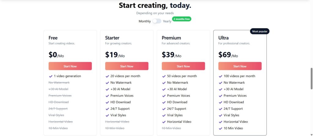 trendvideo-ai-app-pricing