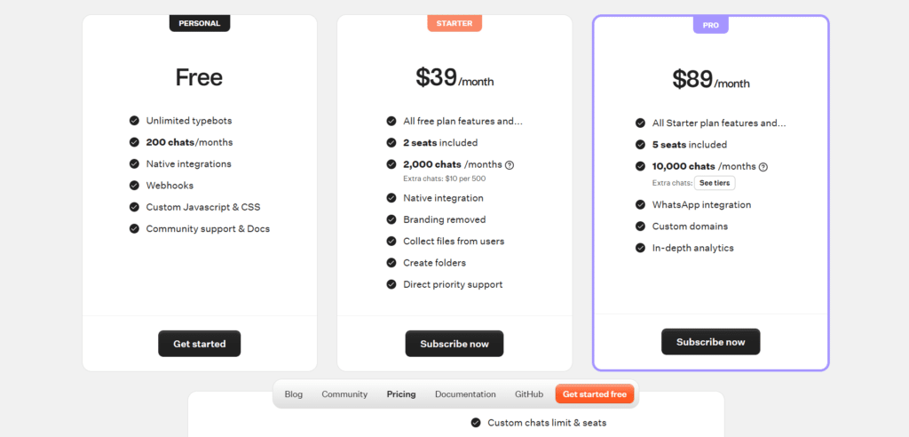 typebot-ai-app-pricing