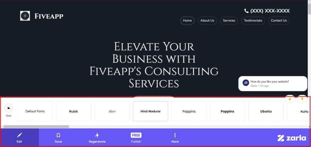 zarla-AI-App-Website-Editing-Options