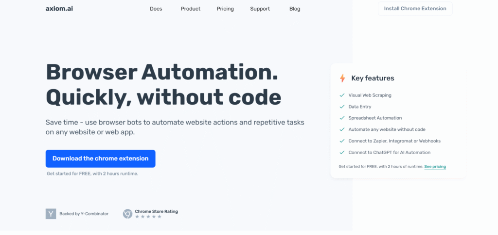 Axiom AI App Homepage