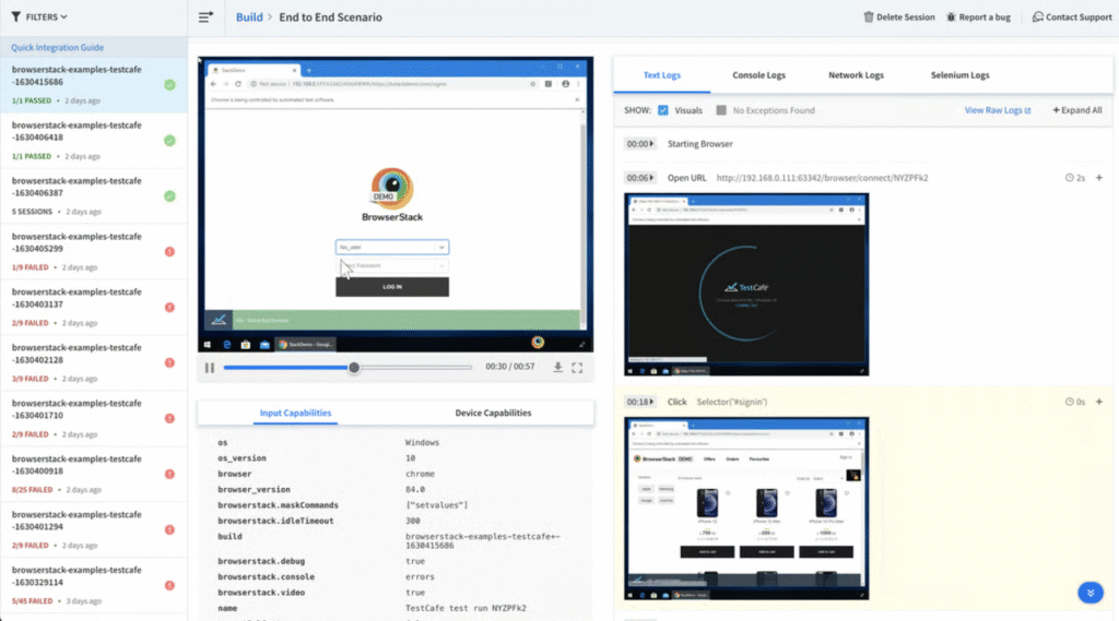 BrowserStack Automate AI App End to End Automate