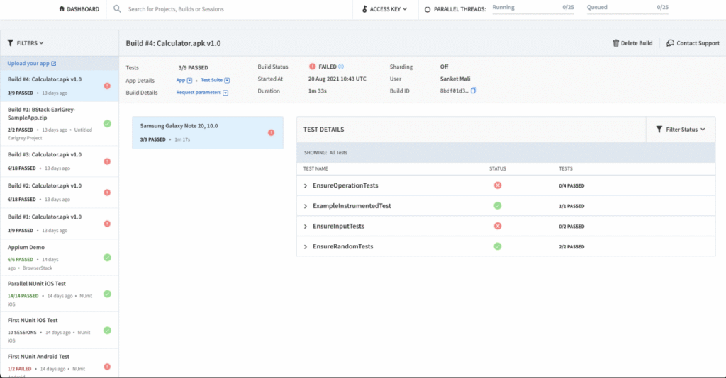 BrowserStack Automate AI App Key