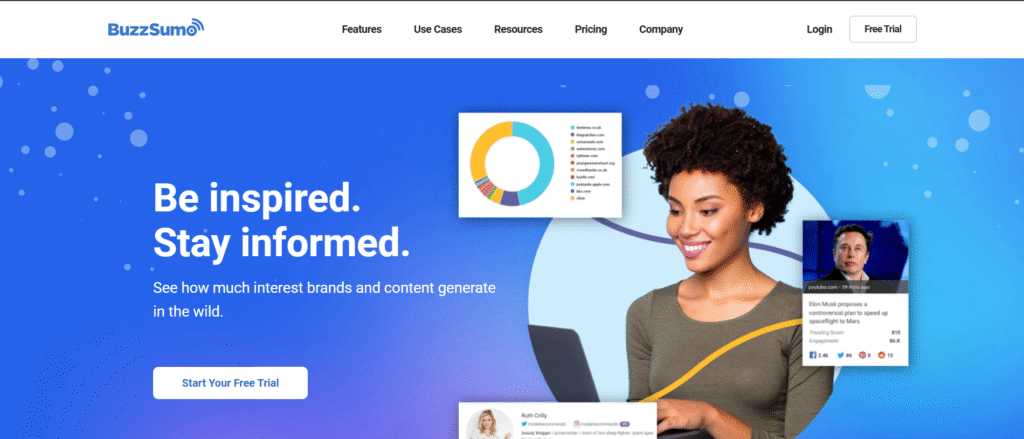 Buzzsumo ai app homepage