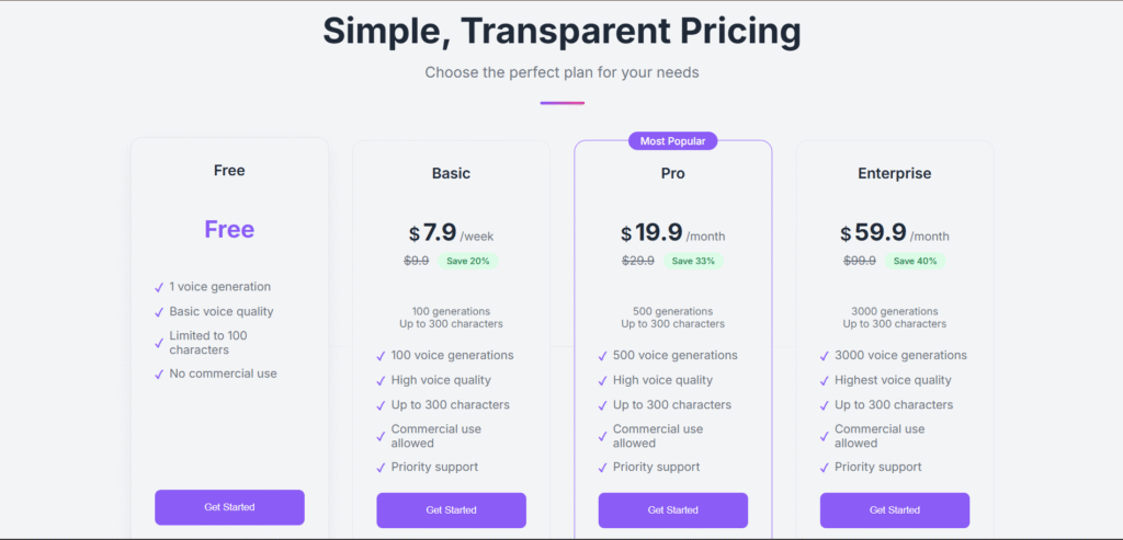 Celebvoicify ai app pricing