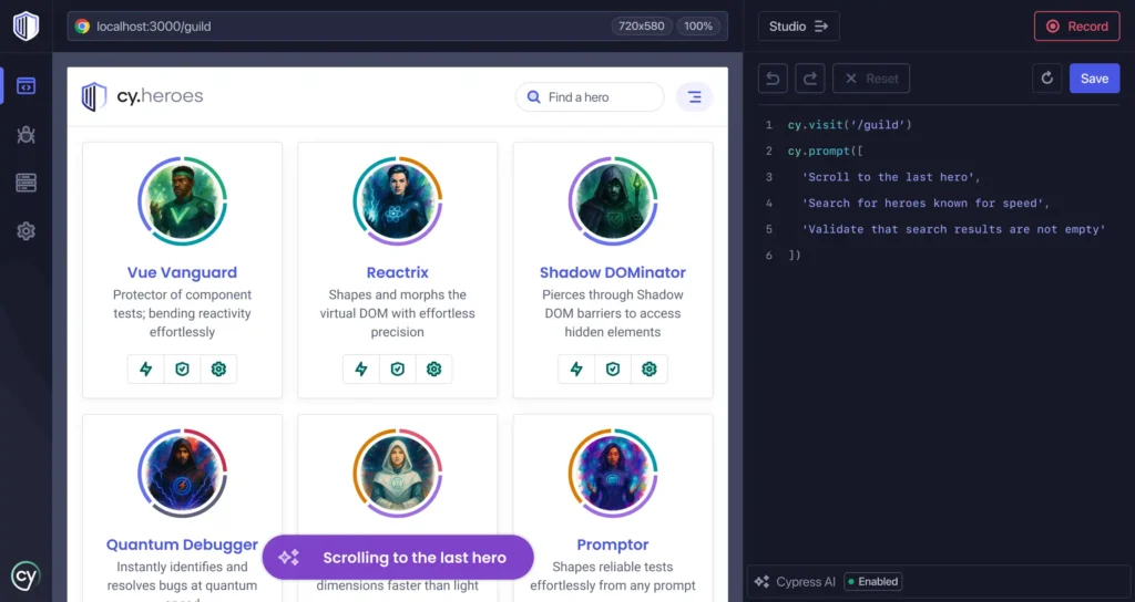 Cypress ai app testing