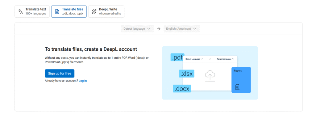 DeepL AI App File Translation