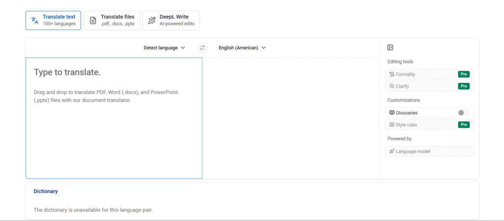 DeepL AI App Text Ranslation
