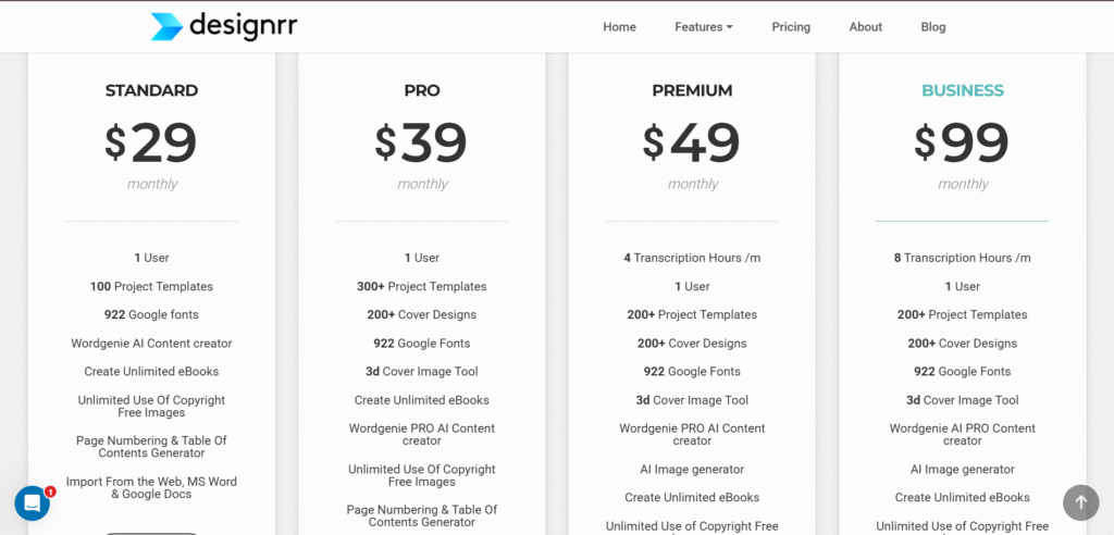 Designrr AI App pricing
