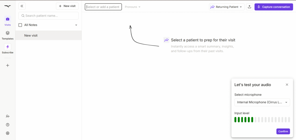 Freed AI App Audio Capturing
