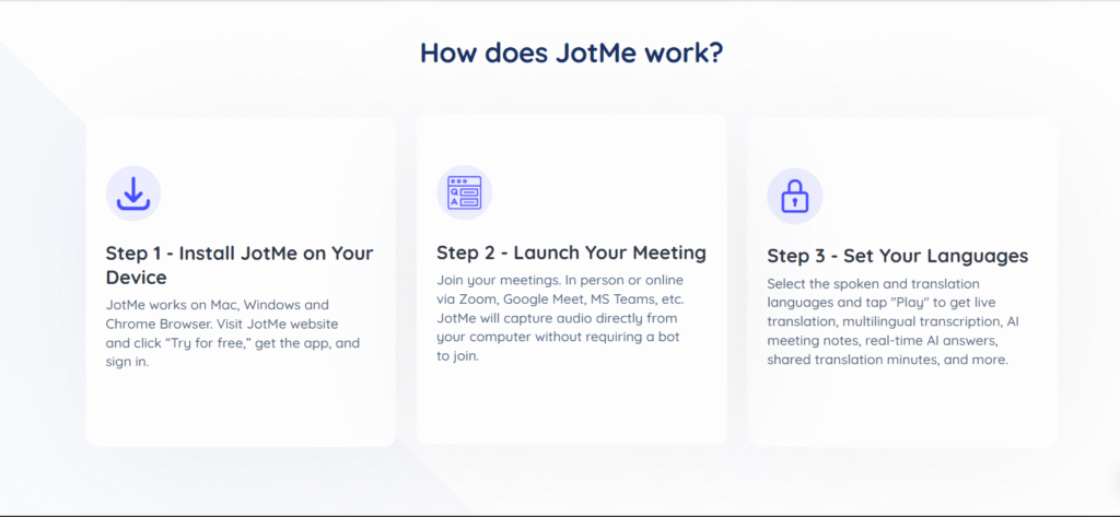 JotMe AI App Work
