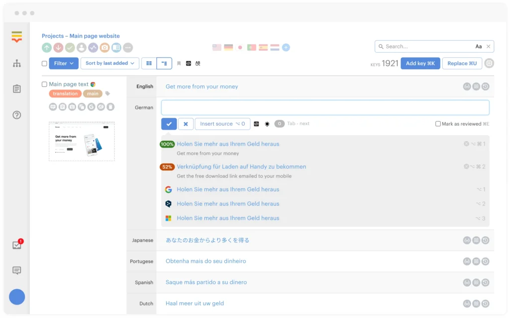 Lokalise AI light mode