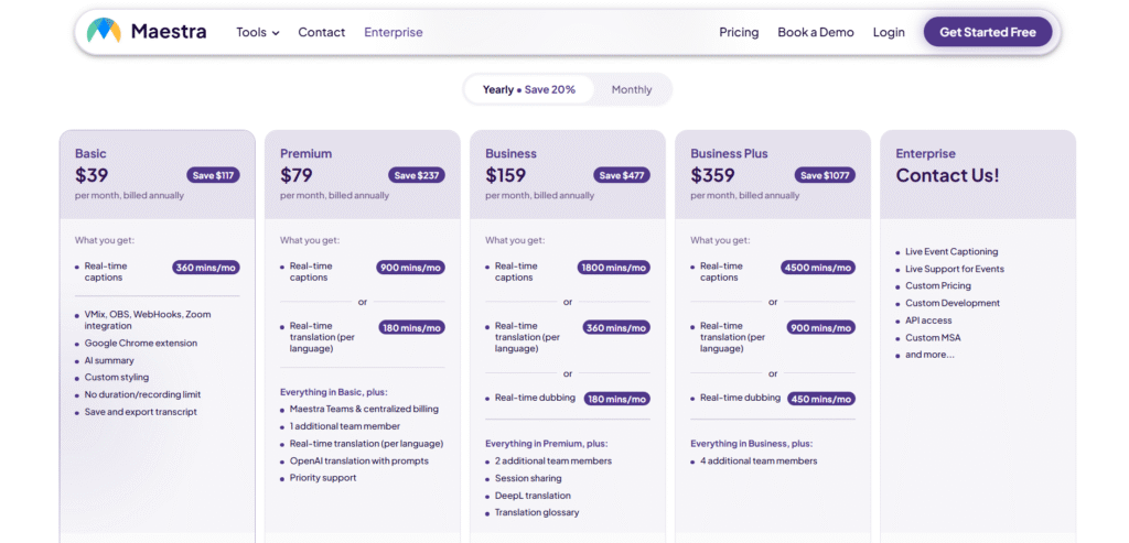 Maestra AI App Pricing