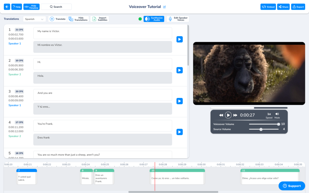 Maestra AI App video dubbing