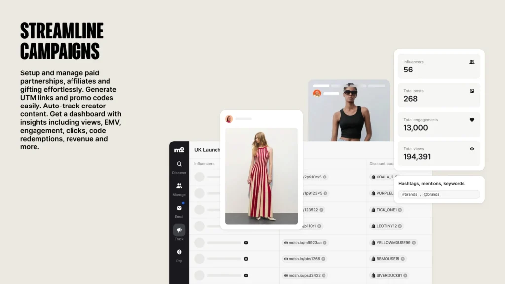 Modash ai app campaigns