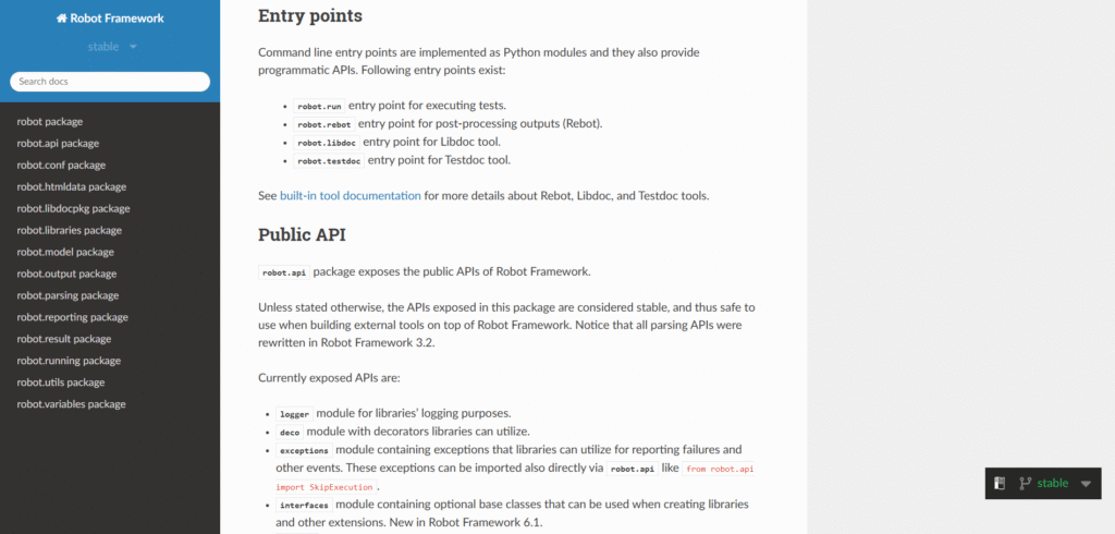 Robotframework ai app public API