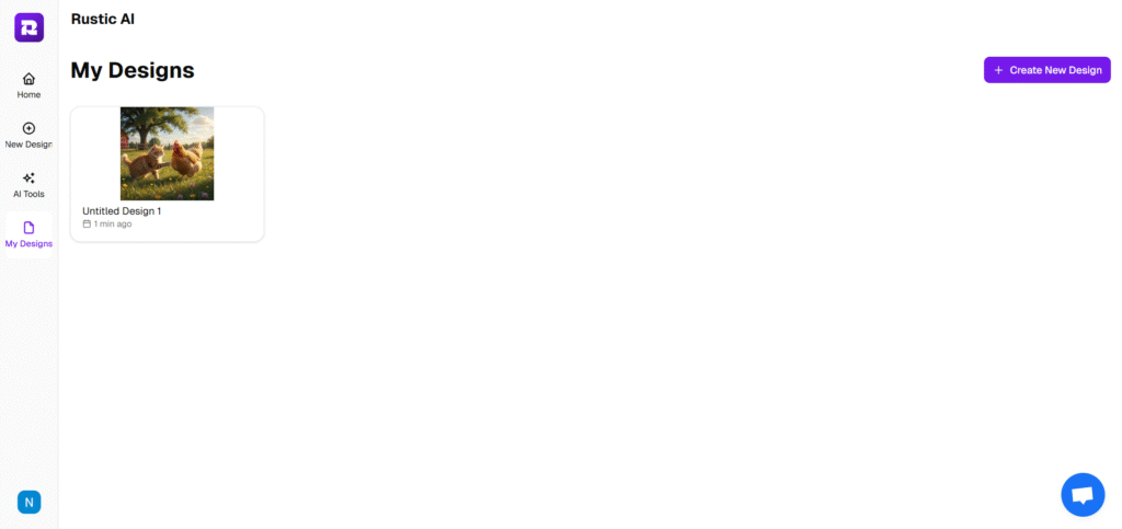 Rustic AI App My designs