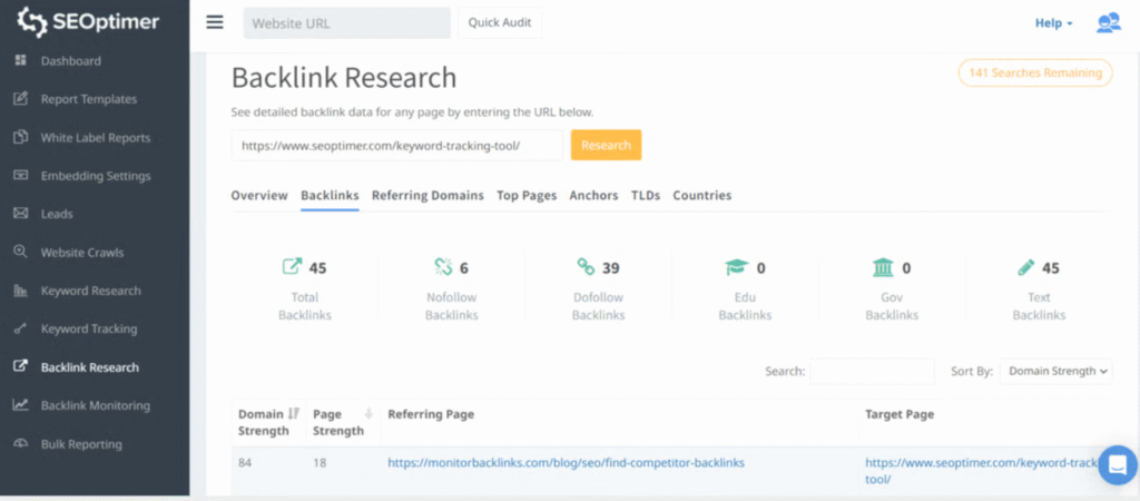 SEO Optimer ai app backlink research