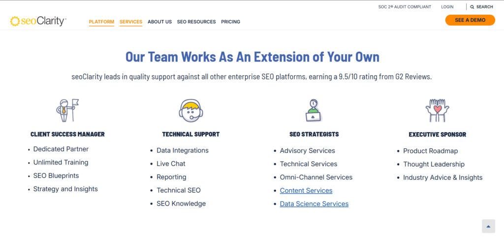 SEO clarity ai app services