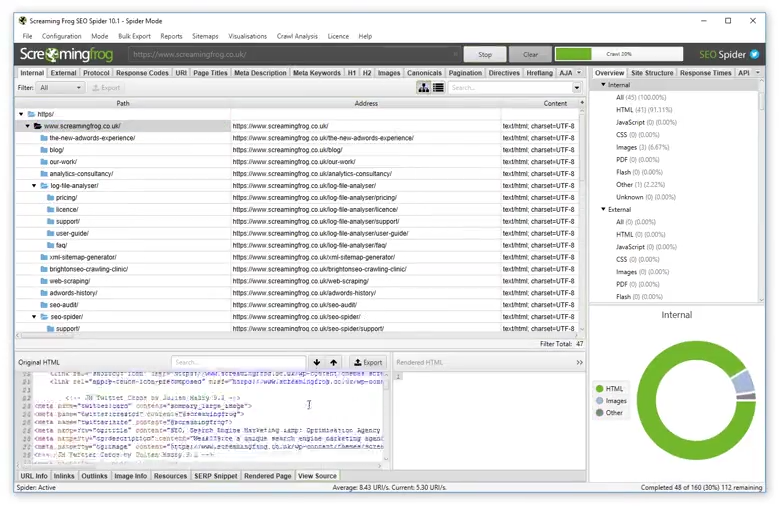 Screaming Frog SEO Spider spider tool