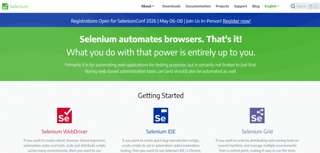 Selenium ai app homepage