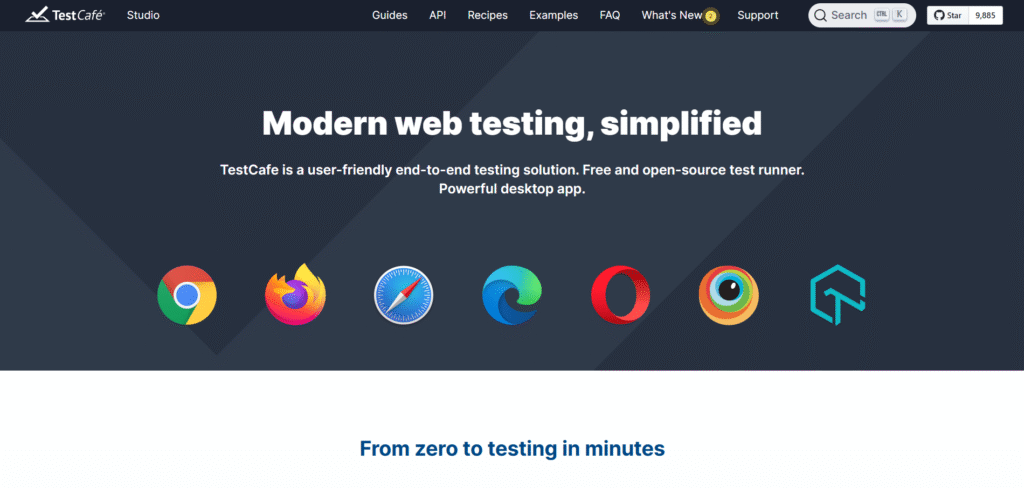 Testcafe ai app homepage